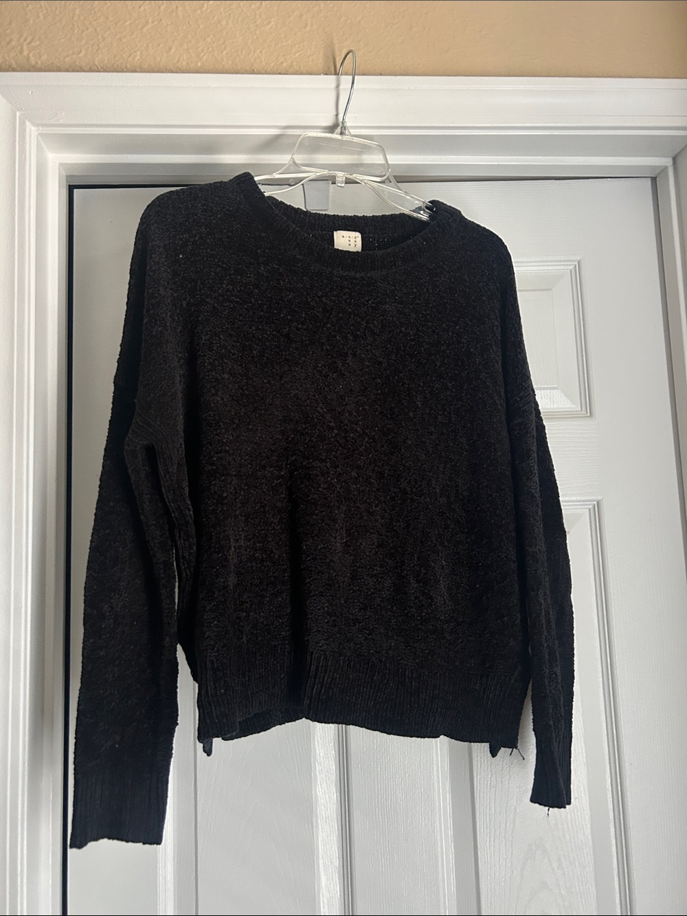 a new day Black Plush Crewneck Sweater
